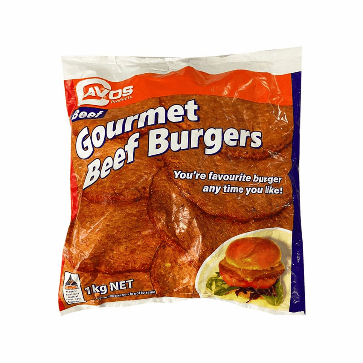 Cavos Gourmet Beef Burgers 1Kg